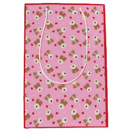 Wire Fox Terrier Dog Heart Glasses roze Medium Cadeauzakje