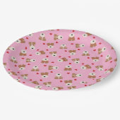 Wire Fox Terrier Dog Heart Glasses roze Papieren Bordje (Gekanteld)