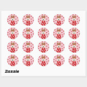 Wire Fox Terrier Dog Heart Glasses Roze Ronde Sticker (Vel)