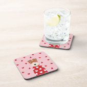 Wire Fox Terrier Dog Heart Glasses Roze Rood Bier Onderzetter (Rechterzijde)