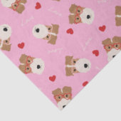 Wire Fox Terrier Dog Heart Glasses roze Tissuepapier (Detail)