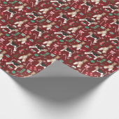 Wire Fox Terrier Dog Kerstmis Cadeaupapier (Hoek)