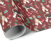 Wire Fox Terrier Dog Kerstmis Cadeaupapier (Rol Hoek)