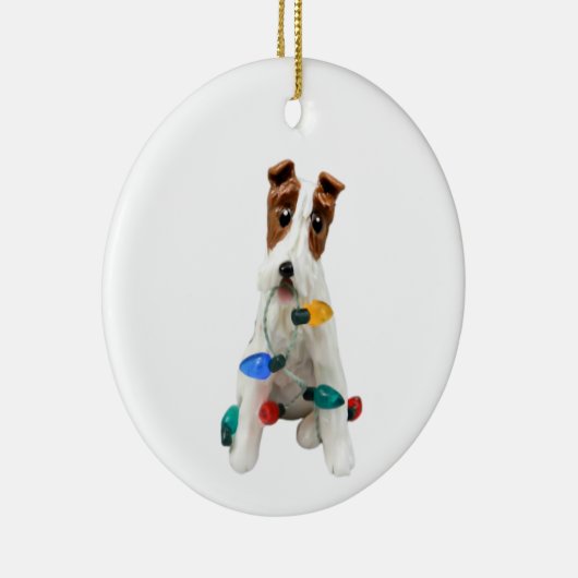 Wire Fox Terrier Dog kerstversiering Keramisch Ornament (Rechts)