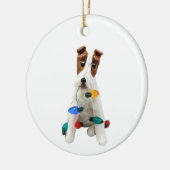 Wire Fox Terrier Dog kerstversiering Keramisch Ornament (Links)