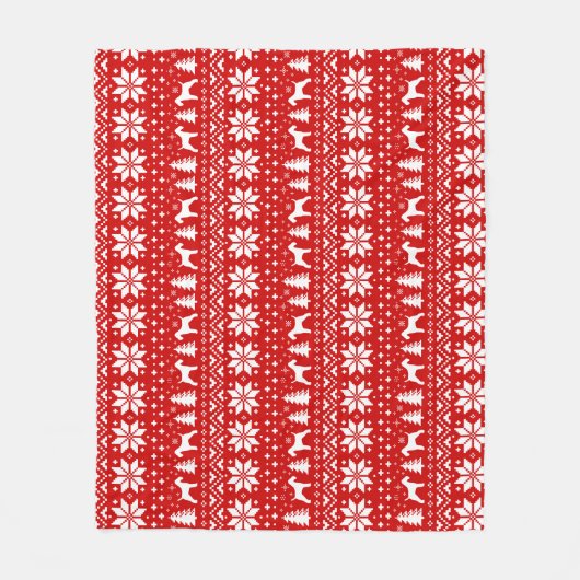 Wire Fox Terrier Dog Silhouettes Kerstfeestdag Fleece Deken (Voorkant)