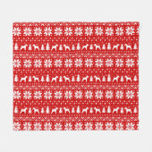 Wire Fox Terrier Dog Silhouettes Kerstfeestdag Fleece Deken (Voorkant (Horizontaal))