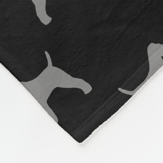 Wire Fox Terrier Dog Silhouettes Patroon Fleece Deken (Hoek)