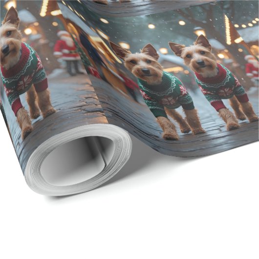 Wire Fox Terrier Dogs Christmas Snow Holiday Cadeaupapier (Rol Hoek)
