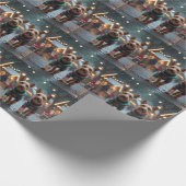 Wire Fox Terrier Dogs Christmas Snow Holiday Cadeaupapier (Hoek)