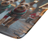 Wire Fox Terrier Dogs Christmas Snow Holiday Snijplank (Hoek)