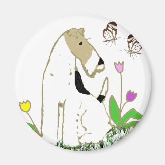 Wire Fox Terrier en Butterflies Magneet