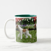 Wire Fox Terrier en Flowers Tweekleurige Koffiemok (Links)