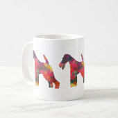 Wire Fox Terrier Geometric Pattern Silhouette Koffiemok (Voorkant links)