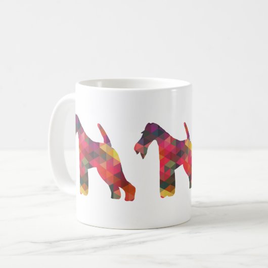 Wire Fox Terrier Geometric Pattern Silhouette Koffiemok (Voorkant links)