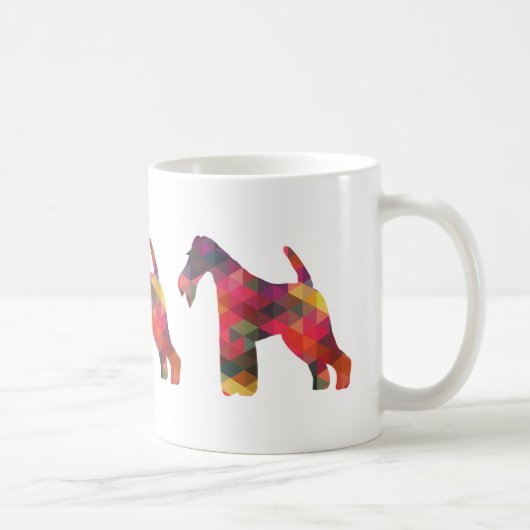 Wire Fox Terrier Geometric Pattern Silhouette Koffiemok (Rechts)