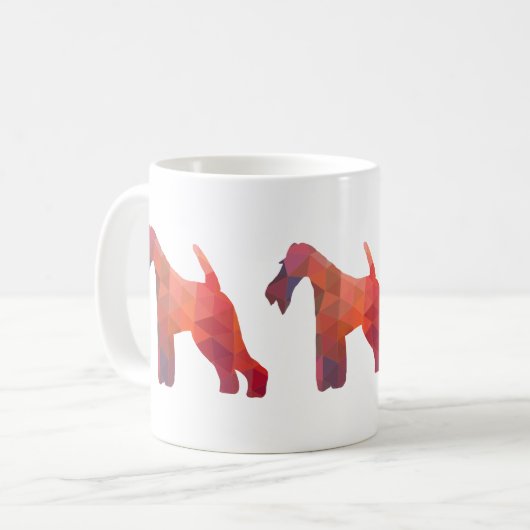 Wire Fox Terrier Geometric Pattern Silhouette Koffiemok (Voorkant links)