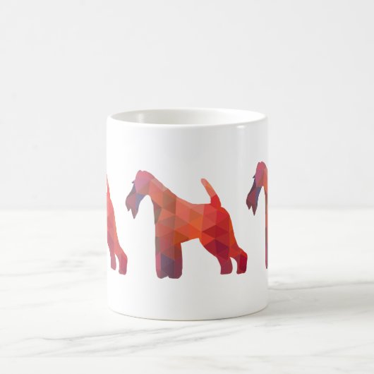 Wire Fox Terrier Geometric Pattern Silhouette Koffiemok (Center)
