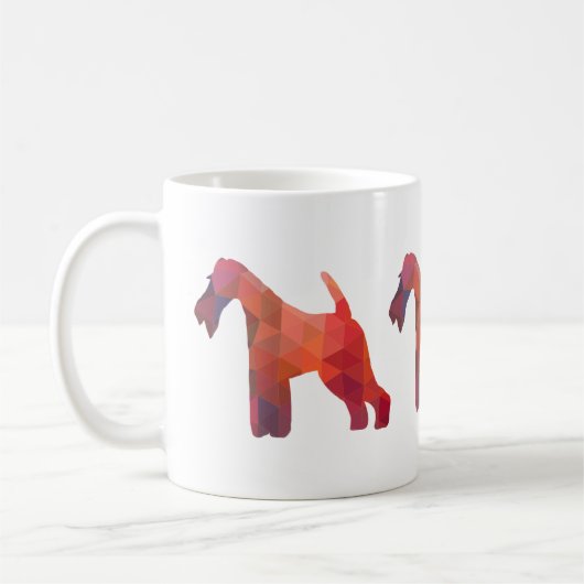 Wire Fox Terrier Geometric Pattern Silhouette Koffiemok (Links)
