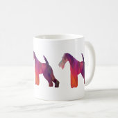 Wire Fox Terrier Geometric Pattern Silhouette Koffiemok (Voorkant rechts)