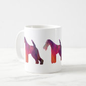 Wire Fox Terrier Geometric Pattern Silhouette Koffiemok (Voorkant links)