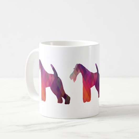 Wire Fox Terrier Geometric Pattern Silhouette Koffiemok (Voorkant links)