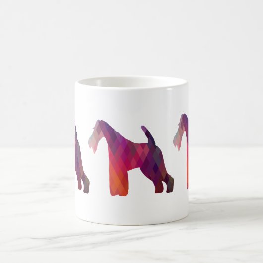 Wire Fox Terrier Geometric Pattern Silhouette Koffiemok (Center)