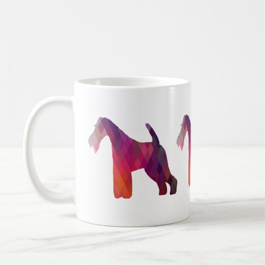 Wire Fox Terrier Geometric Pattern Silhouette Koffiemok (Links)