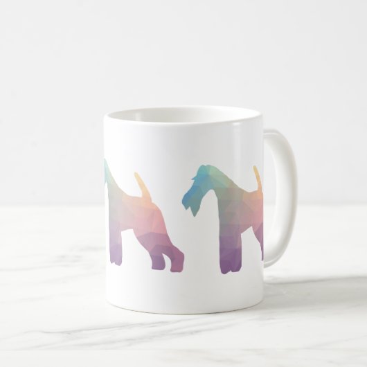 Wire Fox Terrier Geometric Pattern Silhouette Koffiemok (Voorkant rechts)