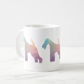 Wire Fox Terrier Geometric Pattern Silhouette Koffiemok (Voorkant links)