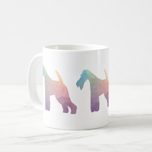 Wire Fox Terrier Geometric Pattern Silhouette Koffiemok (Voorkant links)