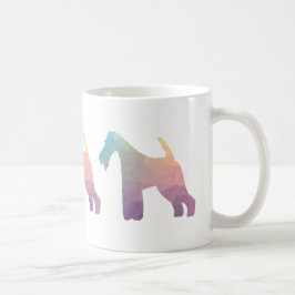 Wire Fox Terrier Geometric Pattern Silhouette Koffiemok