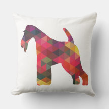 Wire Fox Terrier Geometric Pattern Silhouette