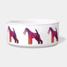 Wire Fox Terrier Geometric Pattern Silhouette