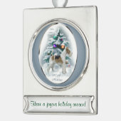 Wire Fox Terrier Gepersonaliseerde Kerstmis Verzilverd Banner Ornament (Links)