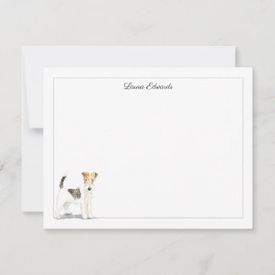 Wire Fox Terrier Grijs Border Persoonlijk Notitiekaartje