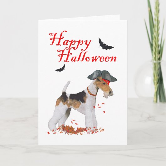 Wire Fox Terrier Halloween Kaart (Voorkant)
