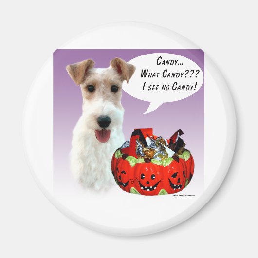 Wire Fox Terrier Halloween Snoep Magneet (Voorkant)