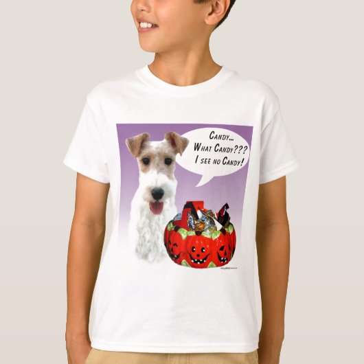 Wire Fox Terrier Halloween Snoep T-shirt (Voorkant)
