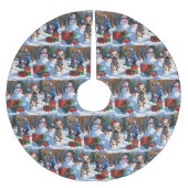 Wire Fox Terrier Hardloopsneeuw met kerst Pet Kerstboom Rok (Voorkant)