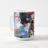 Wire Fox Terrier Hardloopsneeuw met kerst Pet Koffiemok (Voorkant links)