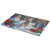 Wire Fox Terrier Hardloopsneeuw met kerst Pet Snijplank (Hoek)