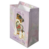 Wire Fox Terrier Heart Mam Medium Cadeauzakje (Voorkant Gekanteld)