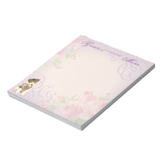 Wire Fox Terrier Heart Mam Notitieblok (Linkerzijde)