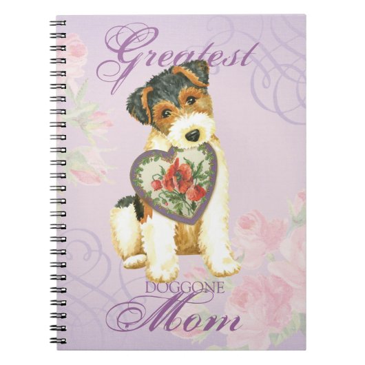 Wire Fox Terrier Heart Mam Notitieboek (Voorkant)