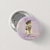 Wire Fox Terrier Heart Mam Ronde Button 3,2 Cm (Voorkant /achterkant)