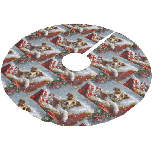 Wire Fox Terrier Hond Kerstfeest Kerstboom Rok (Gekanteld)