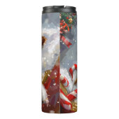 Wire Fox Terrier Hond Kerstfeest Thermosbeker (Achterkant)