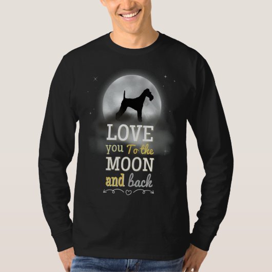 Wire Fox Terriër Hond Liefde Naar De Maan T-shirt (Voorkant)