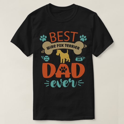 Wire Fox Terriër Hond Papa T-shirt (Design voorkant)